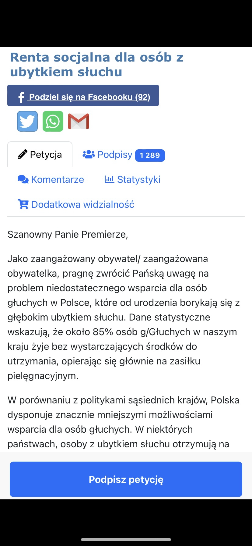 Renta socjalna dla osób z ubytkiem słuchu